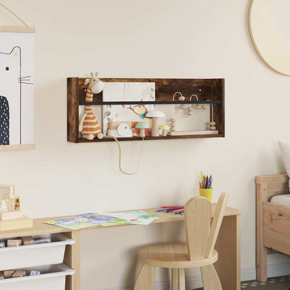 Scaffale per riviste Rovere fumé 80 x 12 x 30 cm