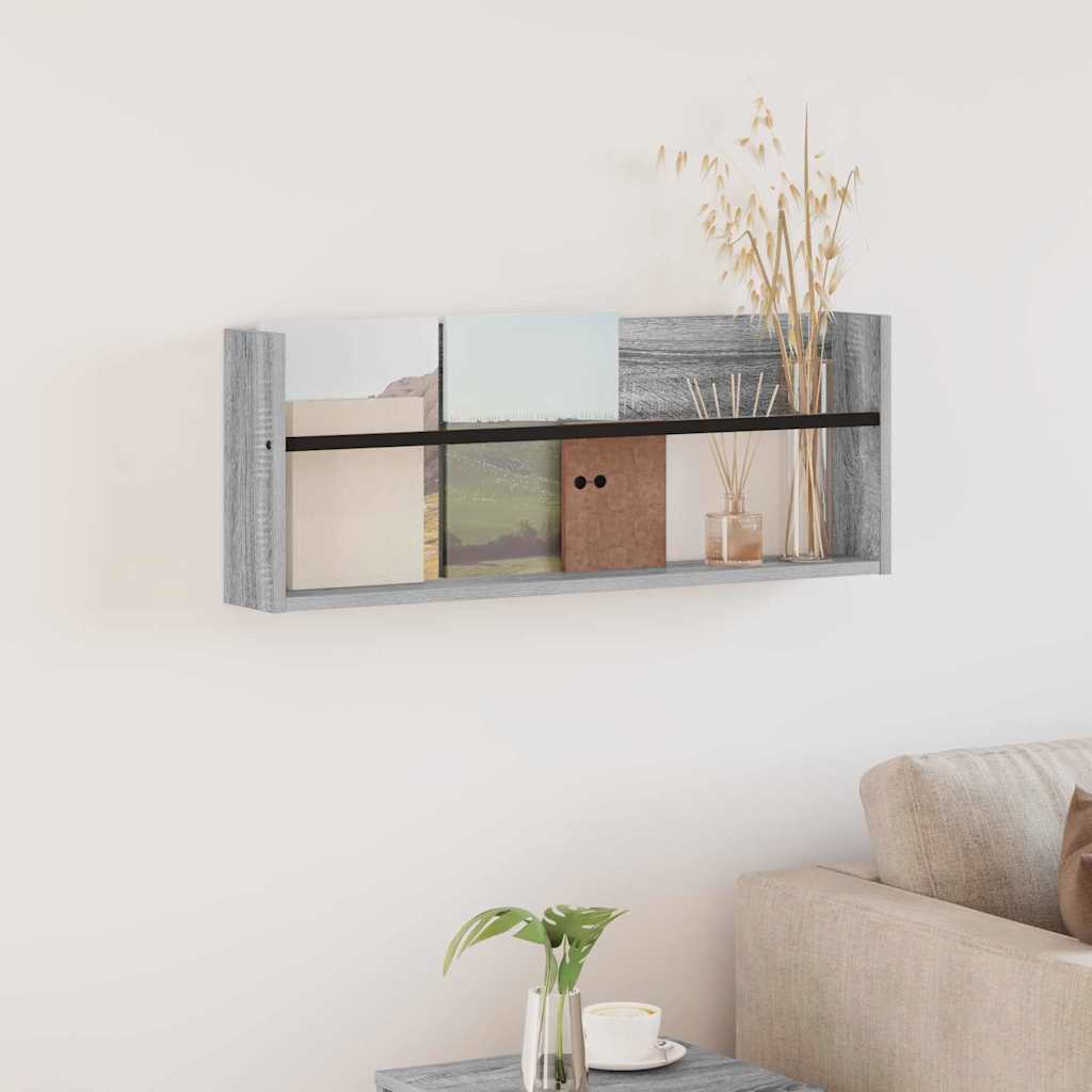 Scaffale per riviste Grigio Sonoma 80 x 12 x 30 cm