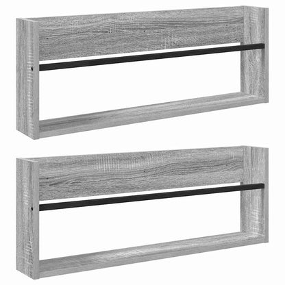 Scaffale per riviste 2 pcs Grigio Sonoma 80 x 12 x 30 cm