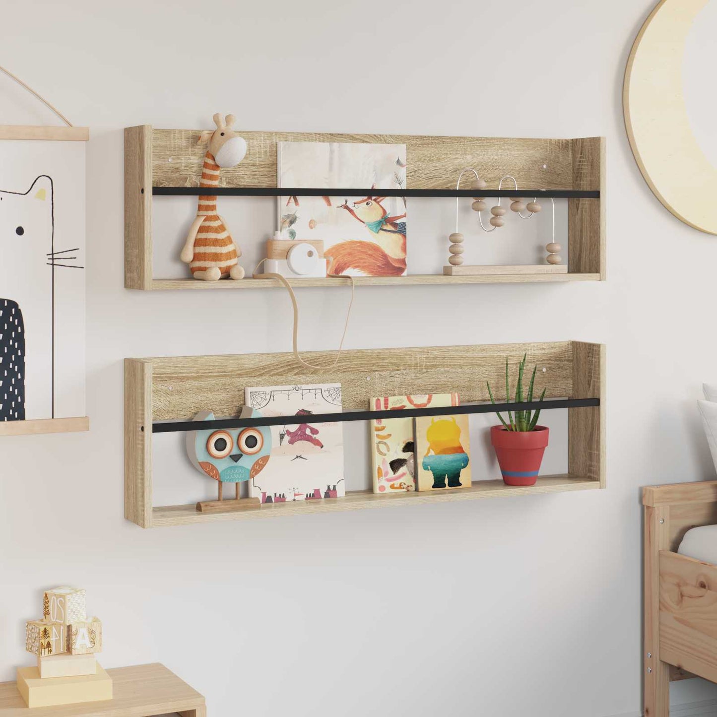 Scaffale per riviste 2 pcs Rovere Sonoma 100 x 12 x 30 cm