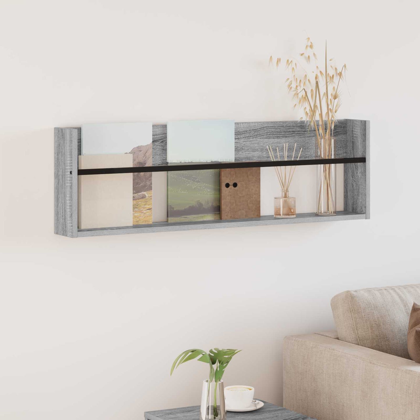 Scaffale per riviste Grigio Sonoma 100 x 12 x 30 cm