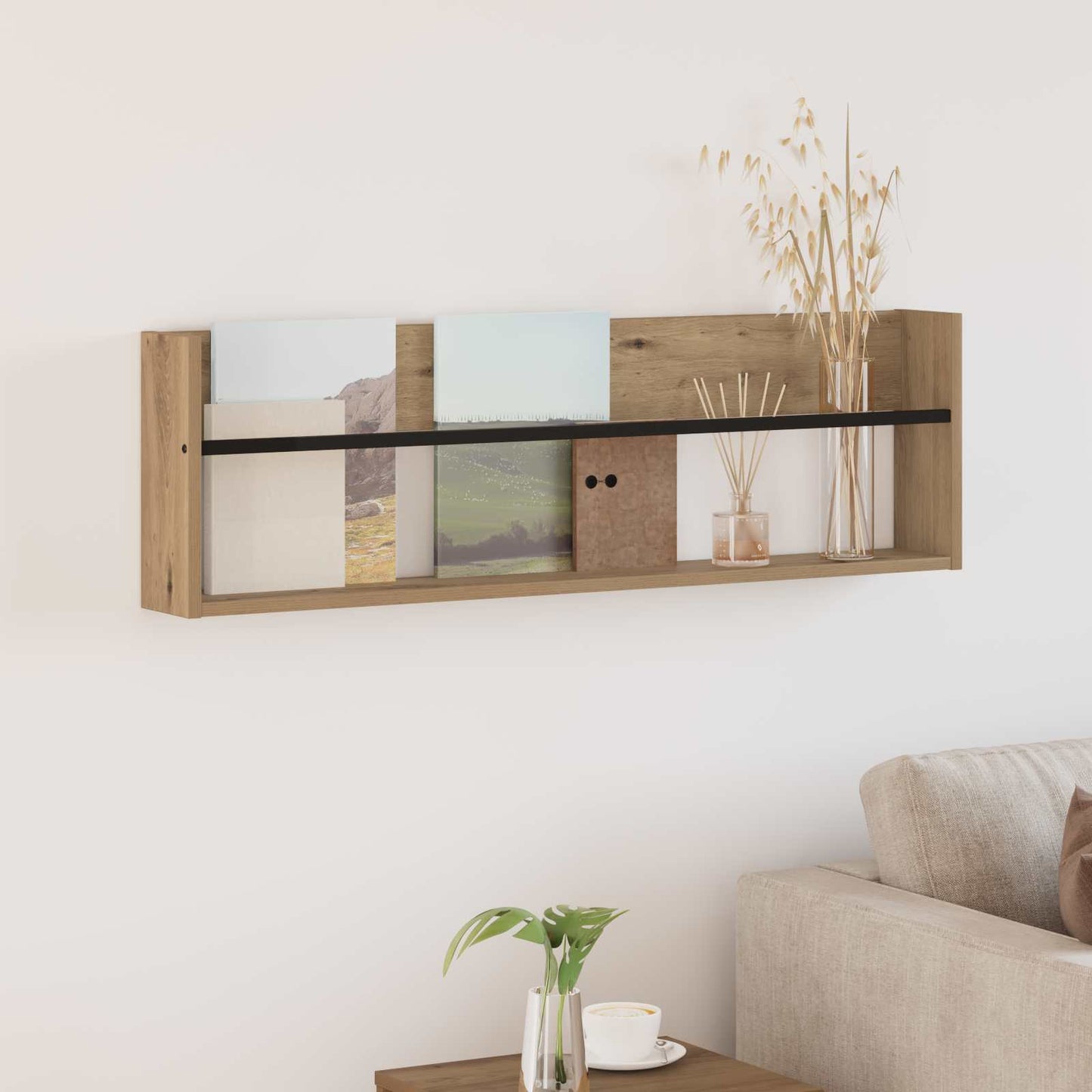 Scaffale per riviste Rovere artigianale 100 x 12 x 30 cm