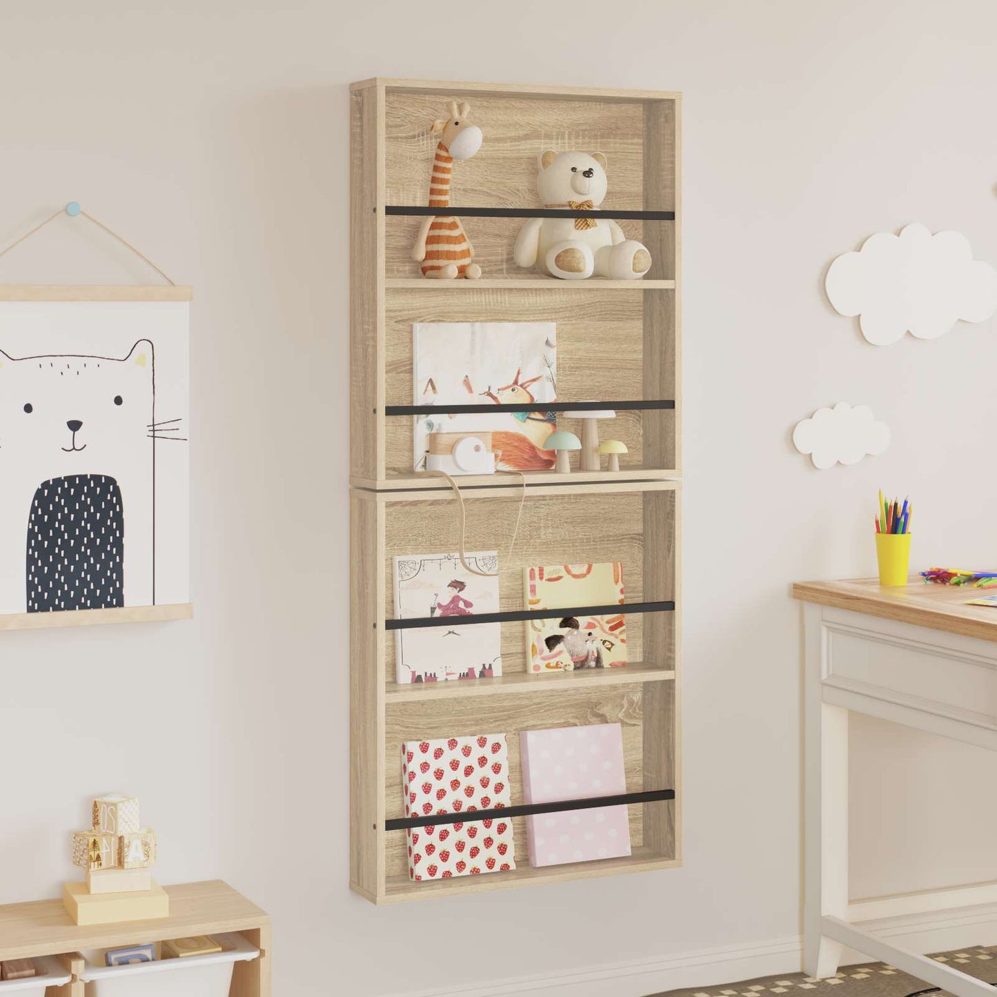 Scaffale per riviste 2 pcs Rovere Sonoma 60 x 12 x 70 cm