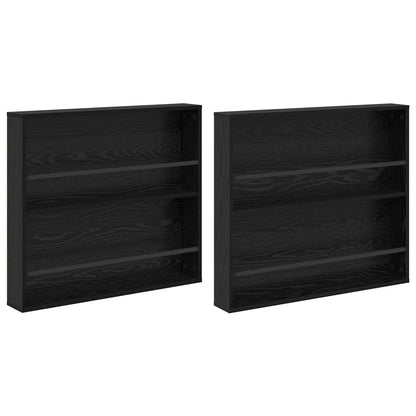 Scaffale per riviste 2 pcs Rovere Nero 80 x 12 x 70 cm