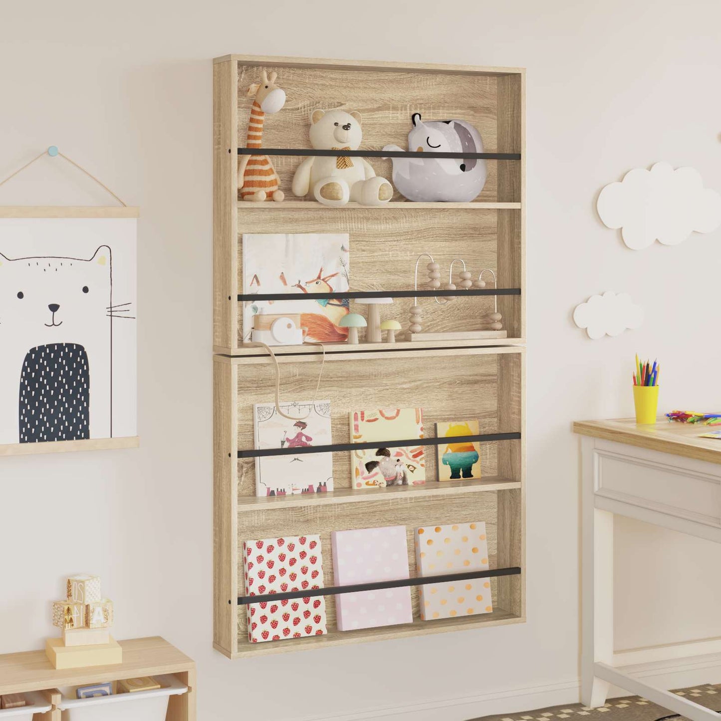 Scaffale per riviste 2 pcs Rovere Sonoma 80 x 12 x 70 cm