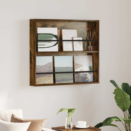 Scaffale per riviste Rovere fumé 80 x 12 x 70 cm