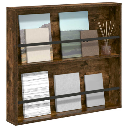 Scaffale per riviste Rovere fumé 80 x 12 x 70 cm