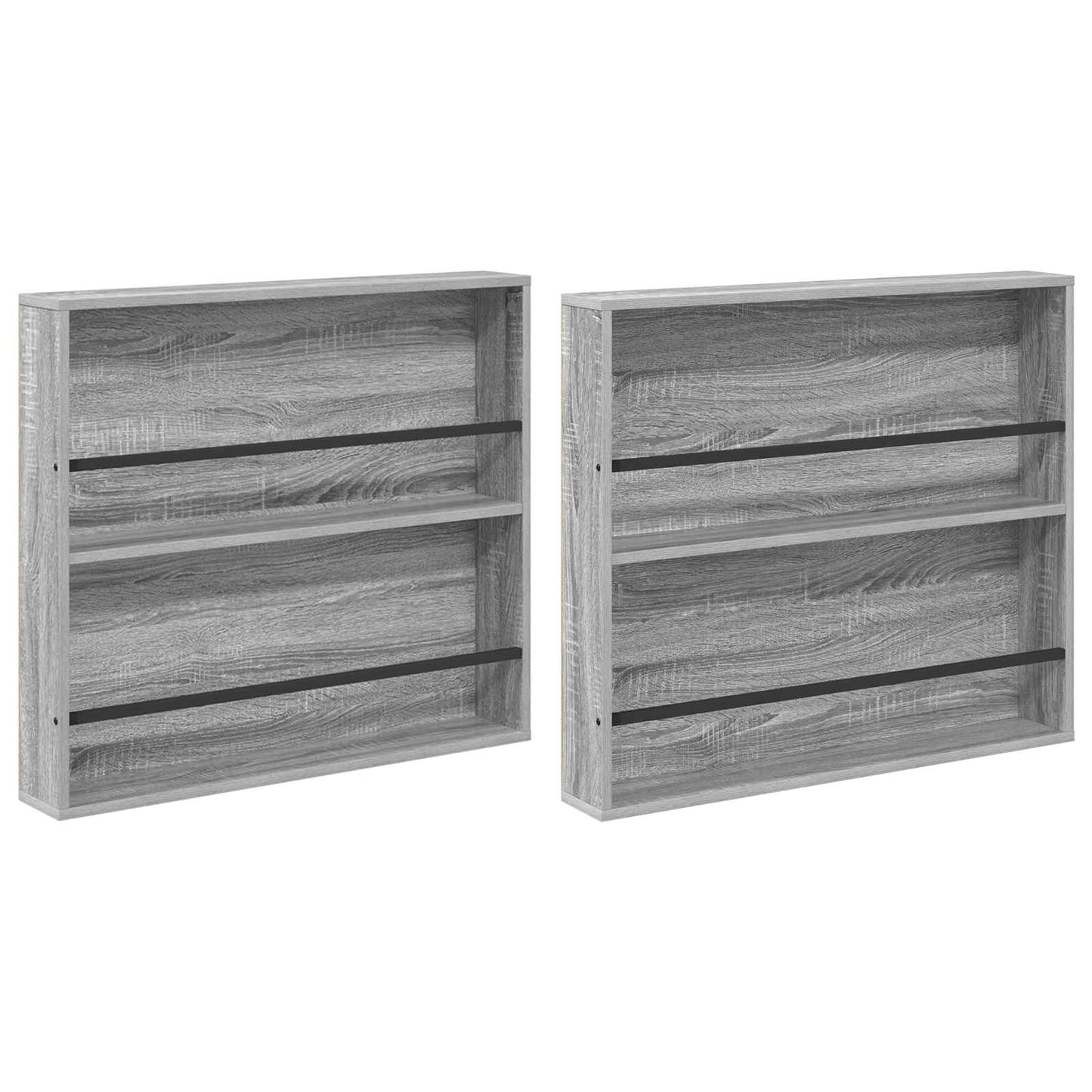 Scaffale per riviste 2 pz Grigio Sonoma 80 x 12 x 70 cm