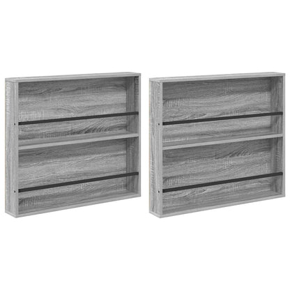 Scaffale per riviste 2 pz Grigio Sonoma 80 x 12 x 70 cm