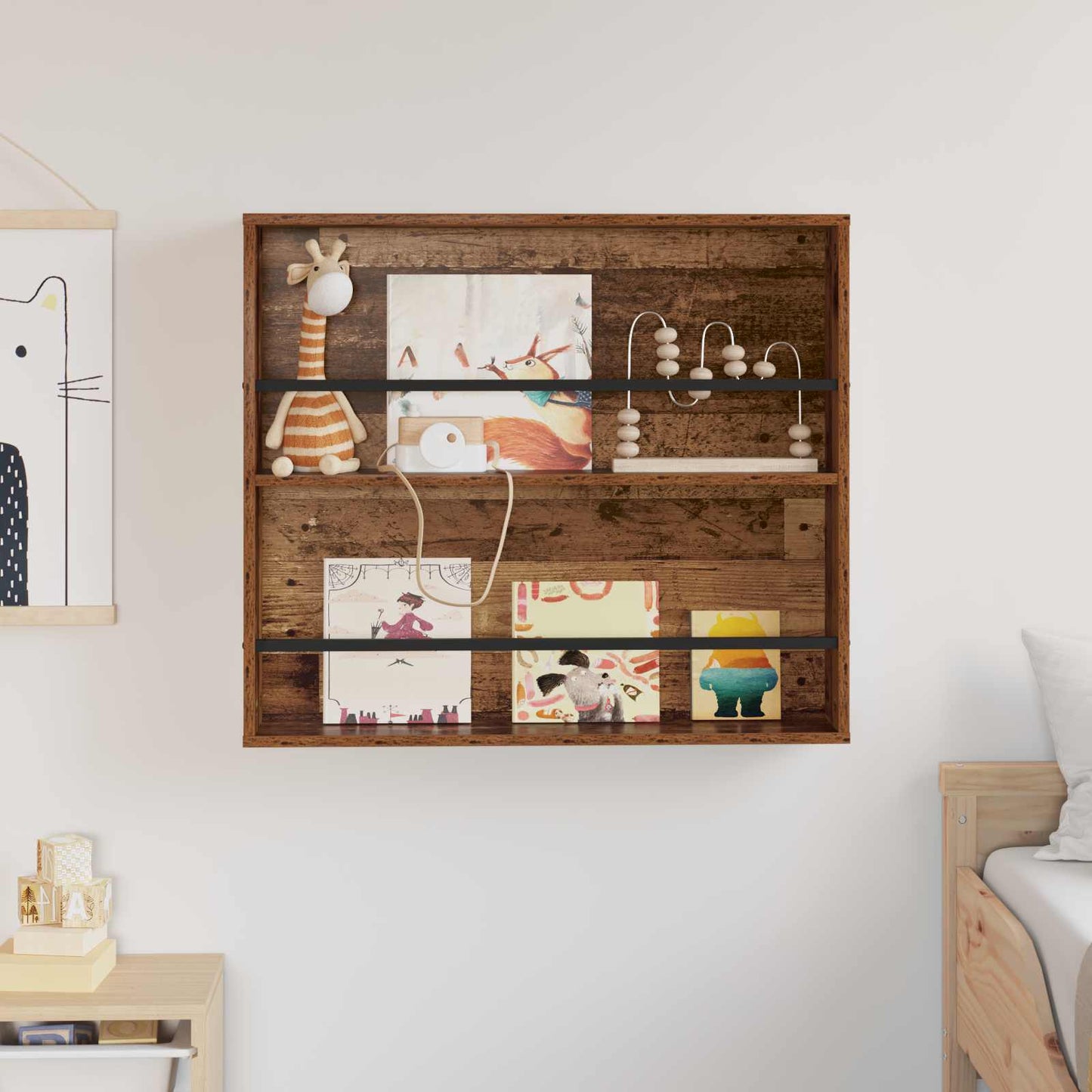 Scaffale per riviste Legno vecchio 80 x 12 x 70 cm