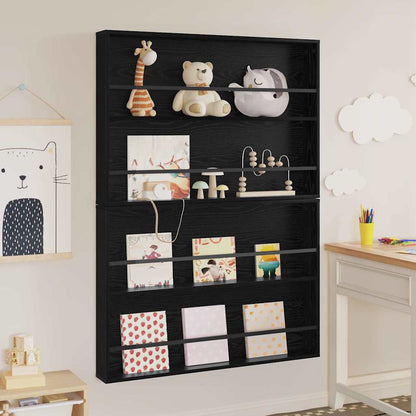 Scaffale per riviste 2 pcs Rovere Nero 100 x 12 x 70 cm