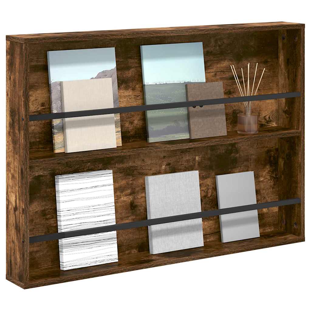 Scaffale per riviste Rovere fumé 100 x 12 x 70 cm