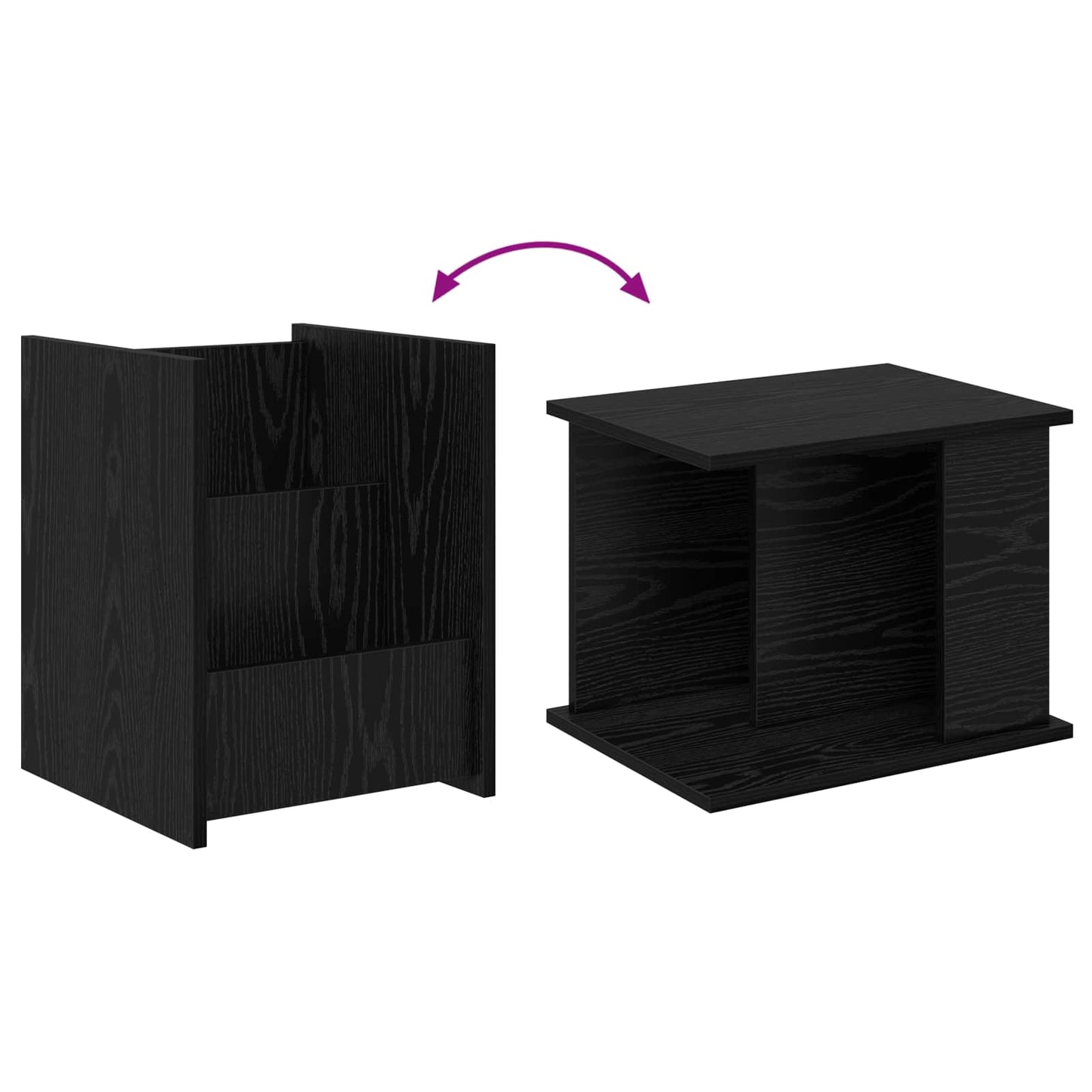 Scaffale per riviste Rovere Nero 35 x 35 x 45 cm