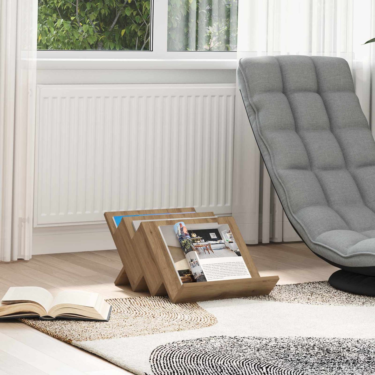 Scaffale per riviste Rovere artigianale 53 x 40 x 28.5 cm