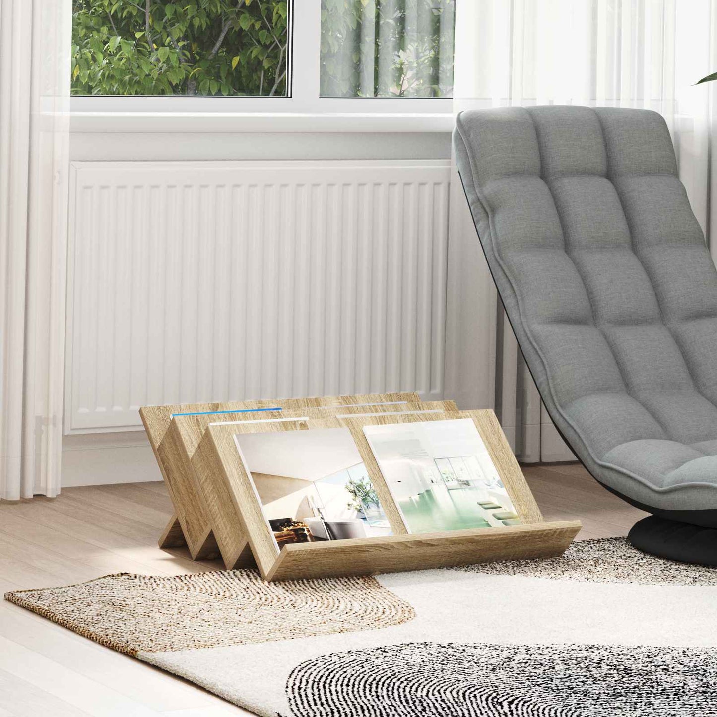 Scaffale per riviste Rovere Sonoma 65 x 53 x 28,5 cm