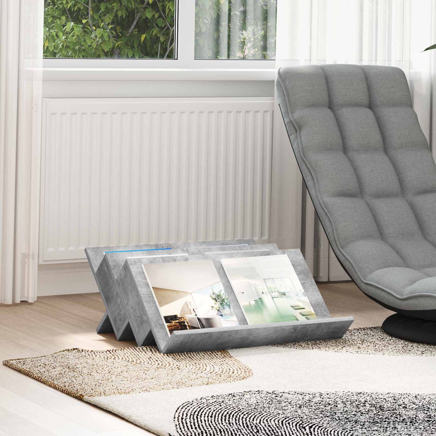 Scaffale per riviste Grigio Concretè 65 x 53 x 28,5 cm