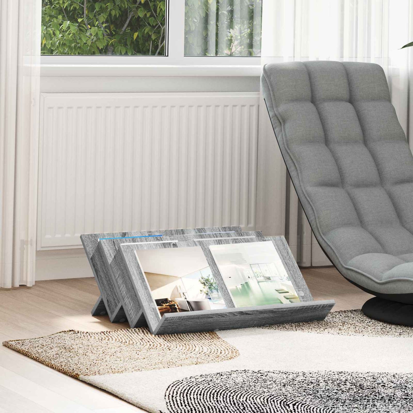 Scaffale per riviste Grigio Sonoma 65 x 53 x 28,5 cm