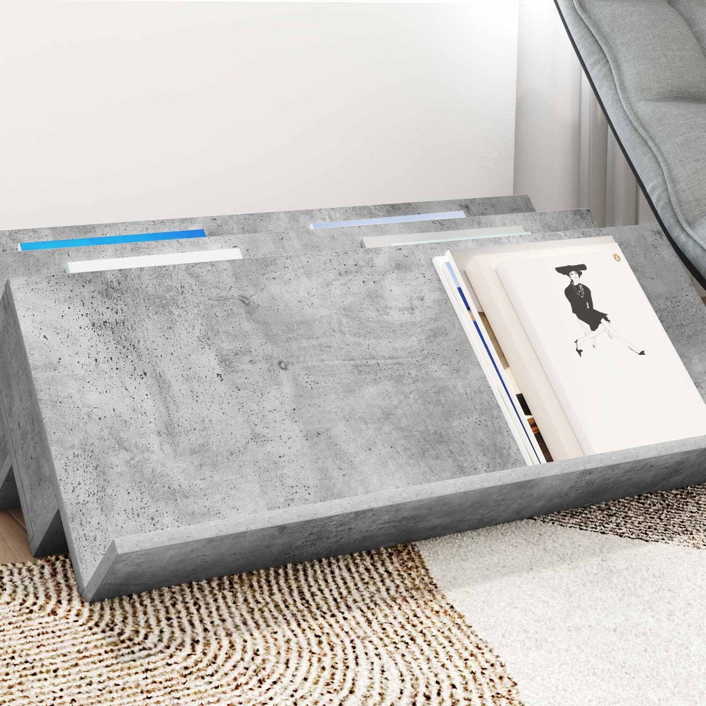 Scaffale per riviste Grigio Concretè 90 x 53 x 28,5 cm