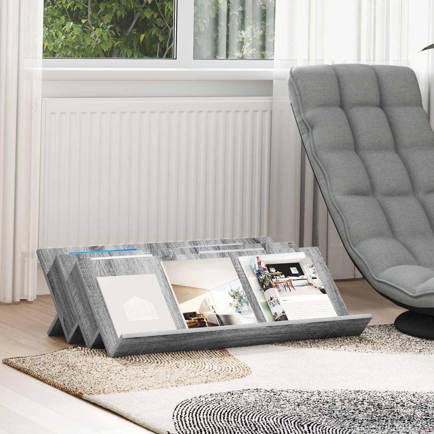 Scaffale per riviste Grigio Sonoma 90 x 53 x 28,5 cm