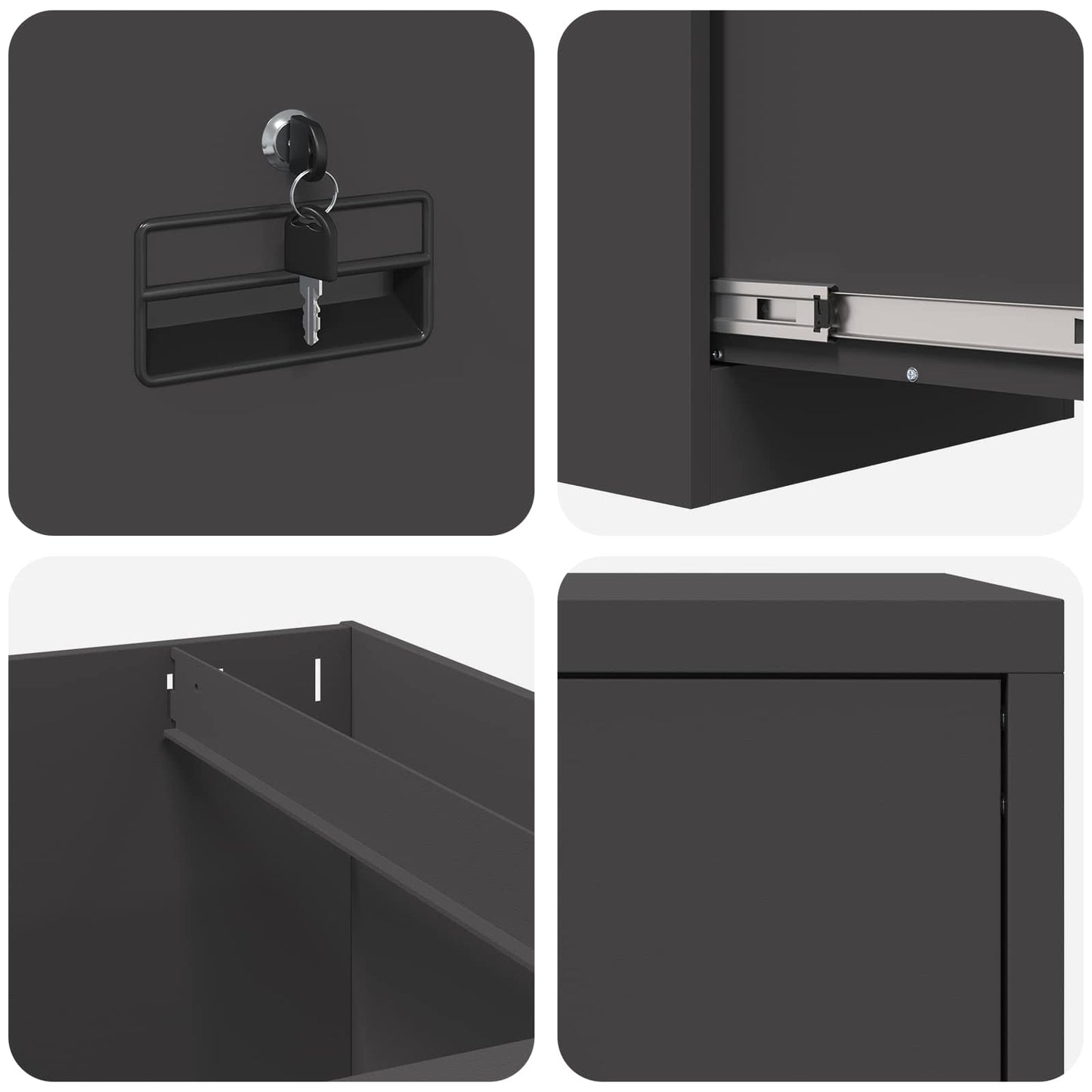 Armadio per File con cassetto 2 pcs Nero 44 x 50 x 139 cm | homemem39
