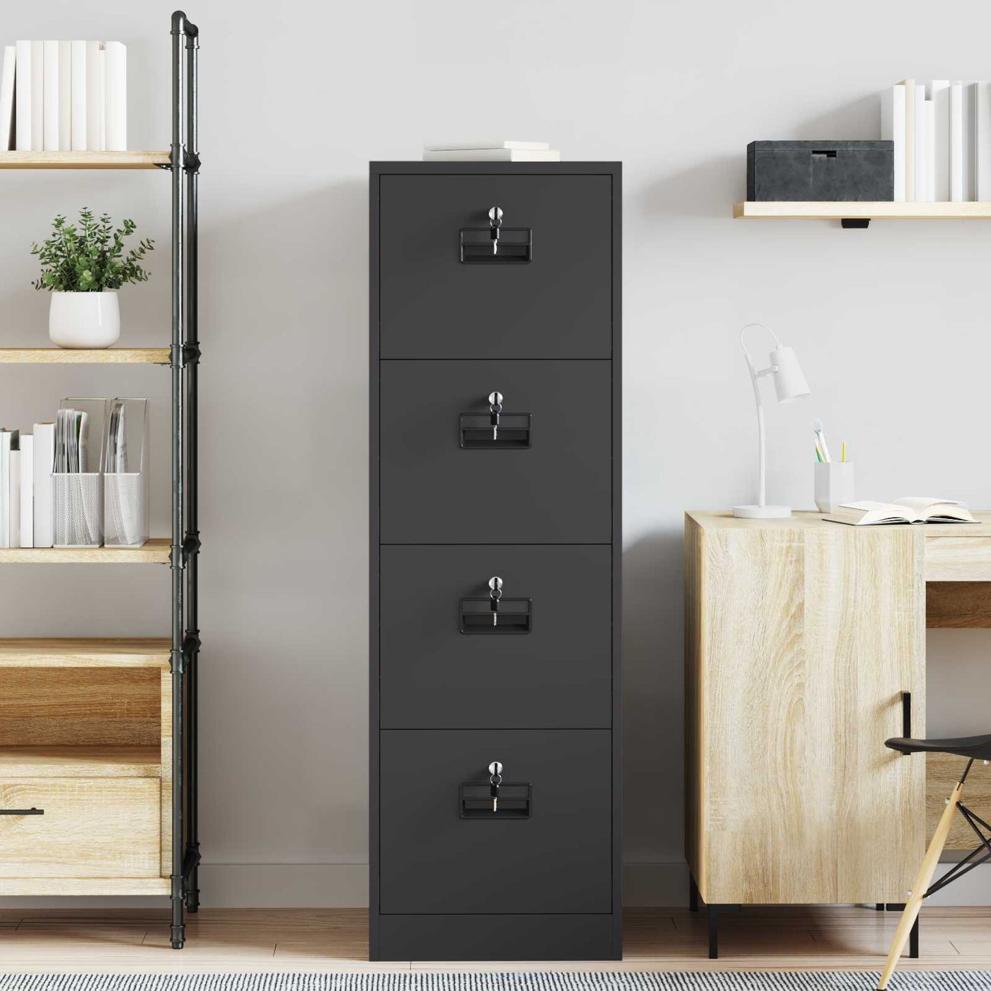 Armadio per File con cassetto 2 pcs Nero 44 x 50 x 139 cm | homemem39