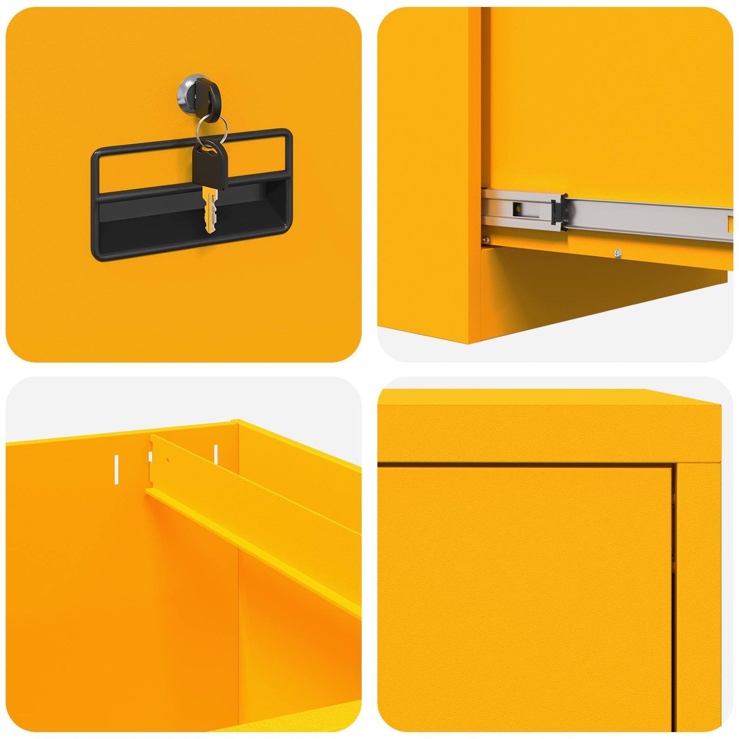 Armadio per File 2 pcs Giallo senape 44 x 50 x 139 cm