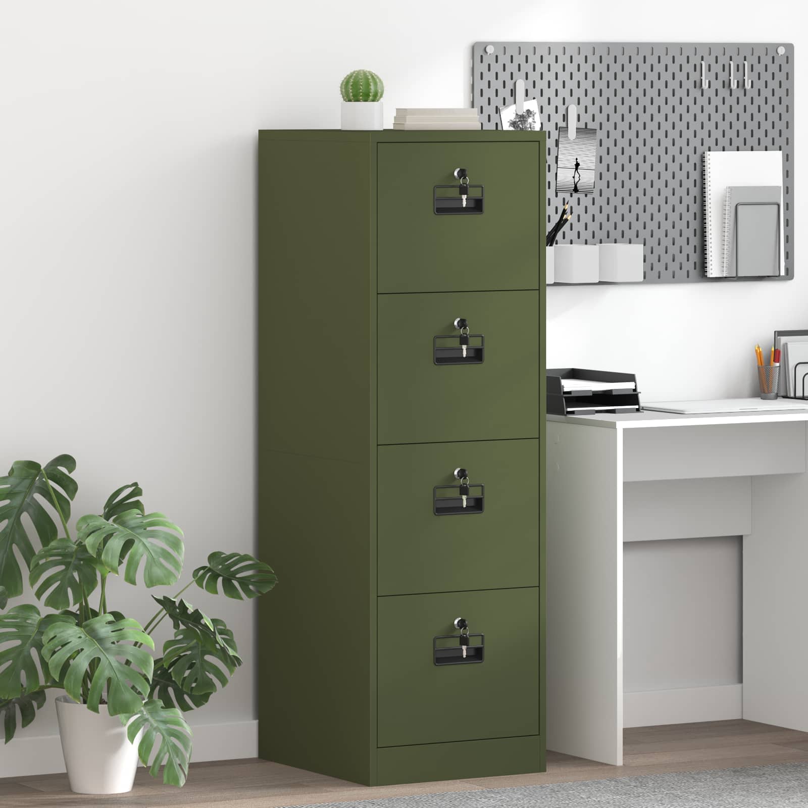 Armadio per File Geometrico 2 pcs Verde oliva 44 x 50 x 139 cm | homemem39