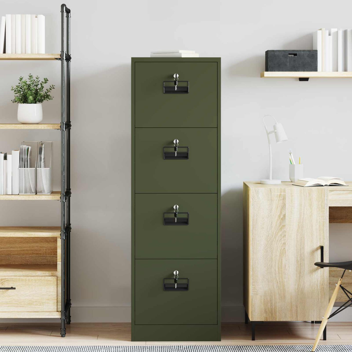 Armadio per File Geometrico 2 pcs Verde oliva 44 x 50 x 139 cm | homemem39