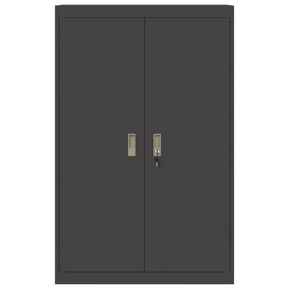 Armadio 2 pcs Nero 90 x 40 x 140 cm Acciaio laminato a freddo