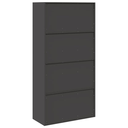 Armadio 2 pcs Nero 90 x 40 x 180 cm Acciaio laminato a freddo