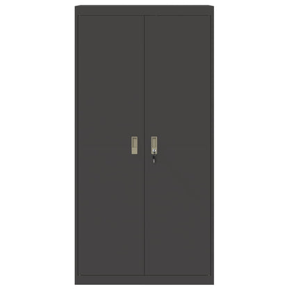 Armadio 2 pcs Nero 90 x 40 x 180 cm Acciaio laminato a freddo