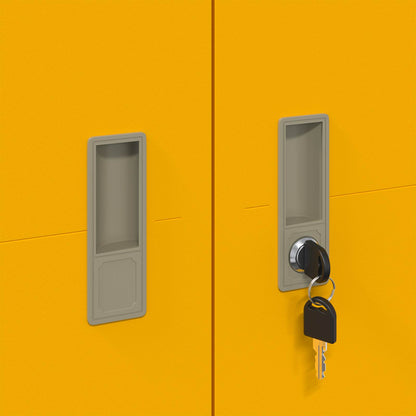 Armadio con archiviazione 2 pcs Giallo senape 90 x 40 x 180 cm