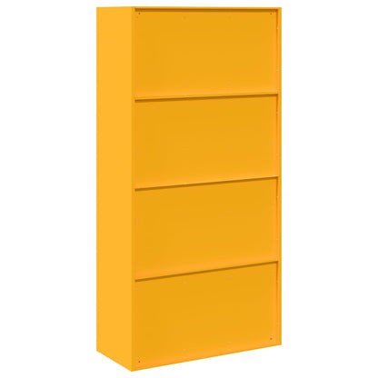 Armadio con archiviazione 2 pcs Giallo senape 90 x 40 x 180 cm