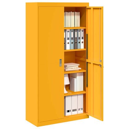 Armadio con archiviazione 2 pcs Giallo senape 90 x 40 x 180 cm