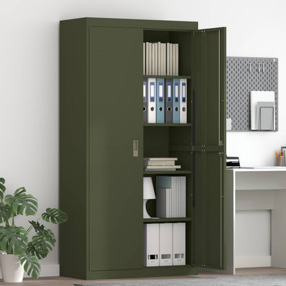 Armadio con archiviazione 2 pcs Verde oliva 90 x 40 x 180 cm