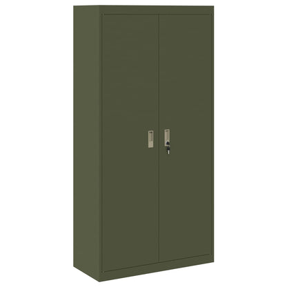 Armadio con archiviazione 2 pcs Verde oliva 90 x 40 x 180 cm