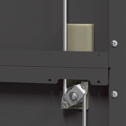 Armadio 2 pcs Nero 90 x 40 x 200 cm Acciaio laminato a freddo