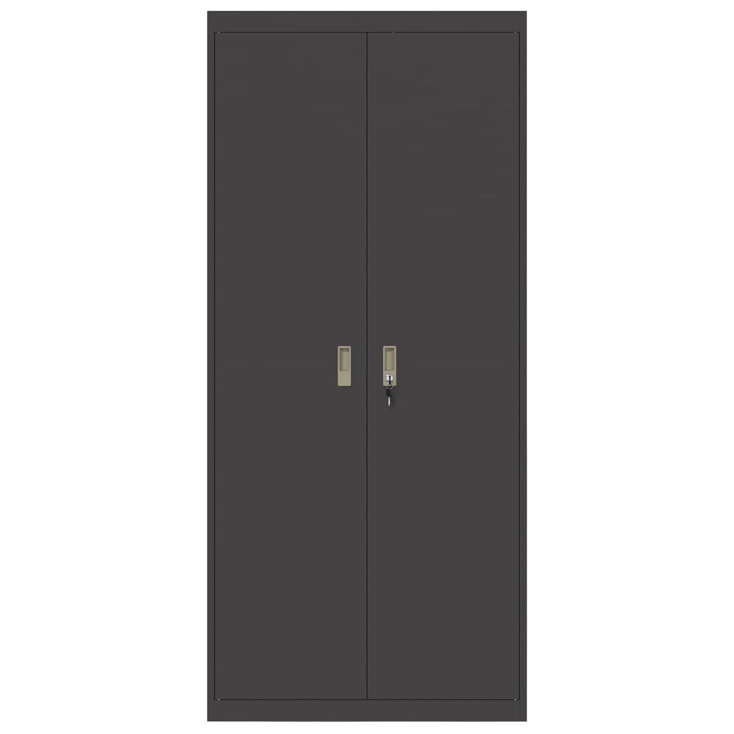 Armadio 2 pcs Nero 90 x 40 x 200 cm Acciaio laminato a freddo