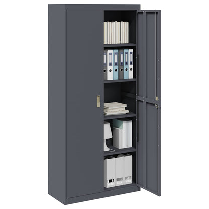 Armadio con archiviazione 2 pcs Antracite 90 x 40 x 200 cm