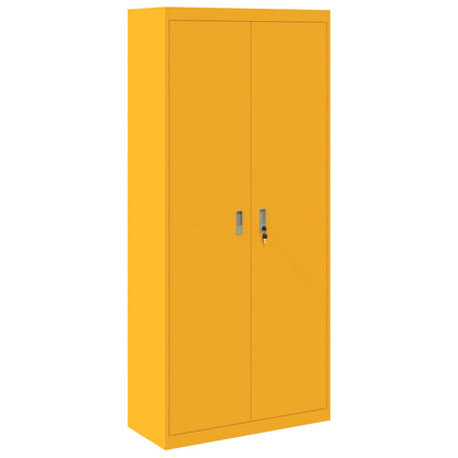 Armadio con archiviazione 2 pcs Giallo senape 90 x 40 x 200 cm