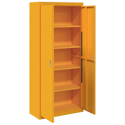 Armadio con archiviazione 2 pcs Giallo senape 90 x 40 x 200 cm