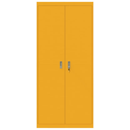 Armadio con archiviazione 2 pcs Giallo senape 90 x 40 x 200 cm