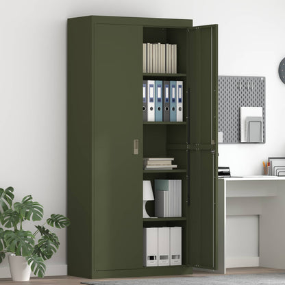 Armadio con archiviazione 2 pcs Verde oliva 90 x 40 x 200 cm