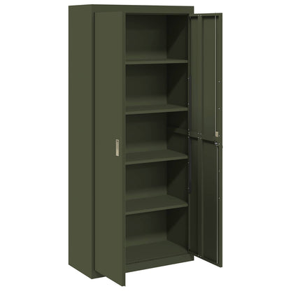Armadio con archiviazione 2 pcs Verde oliva 90 x 40 x 200 cm
