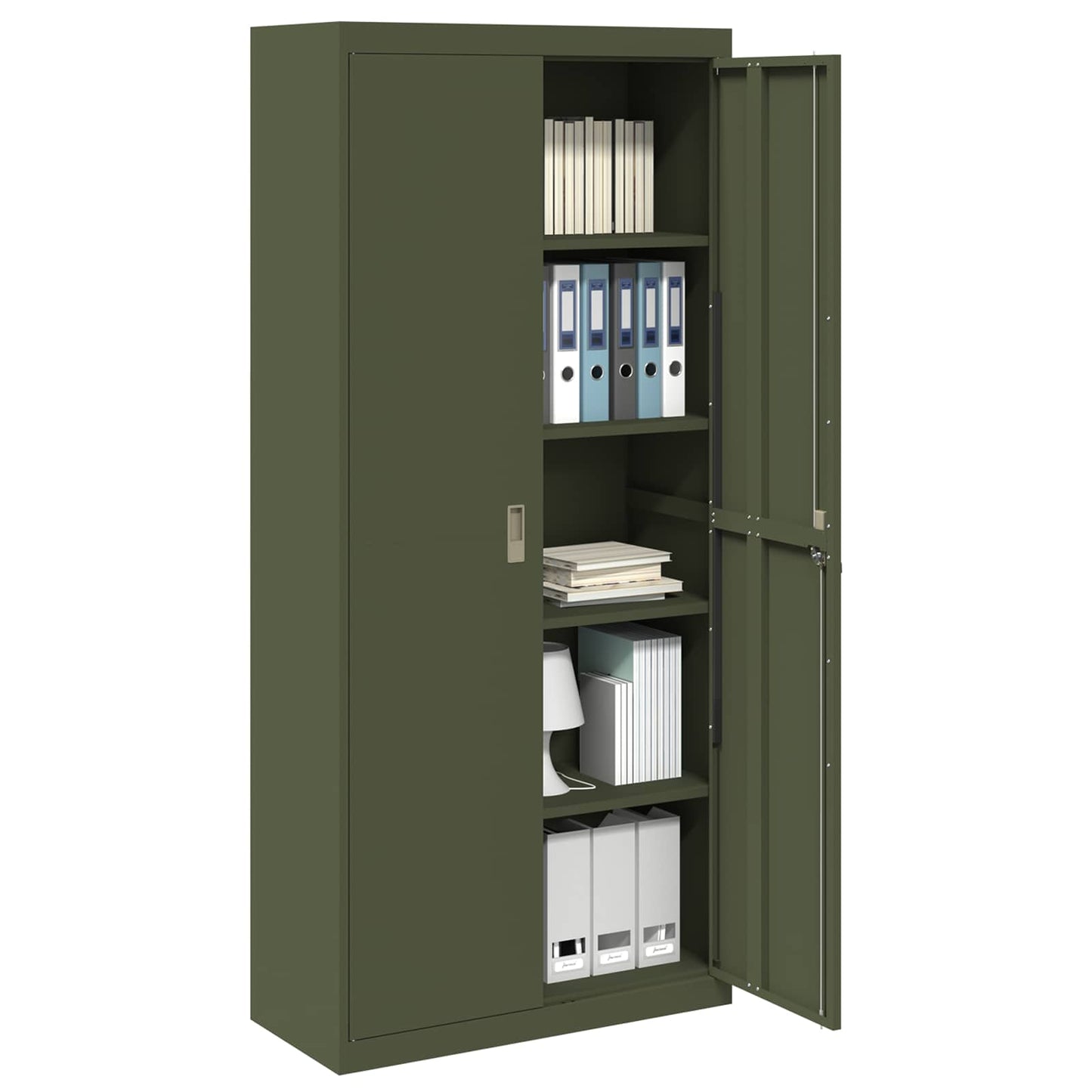 Armadio con archiviazione 2 pcs Verde oliva 90 x 40 x 200 cm