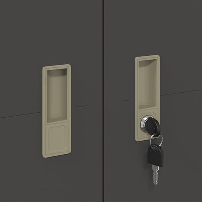 Armadio 2 pcs Nero 80 x 40 x 140 cm Acciaio laminato a freddo