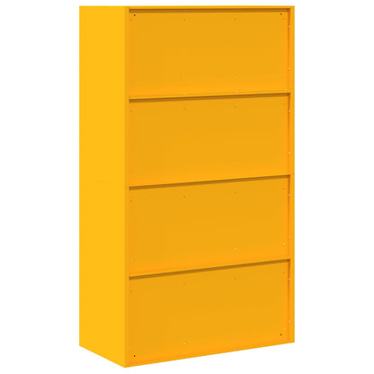 Armadio con archiviazione 2 pcs Giallo senape 80 x 40 x 140 cm