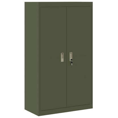 Armadio con archiviazione 2 pcs Verde oliva 80 x 40 x 140 cm
