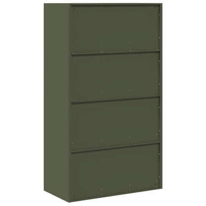 Armadio con archiviazione 2 pcs Verde oliva 80 x 40 x 140 cm