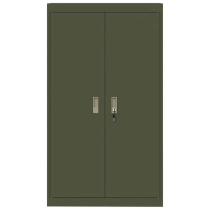Armadio con archiviazione 2 pcs Verde oliva 80 x 40 x 140 cm